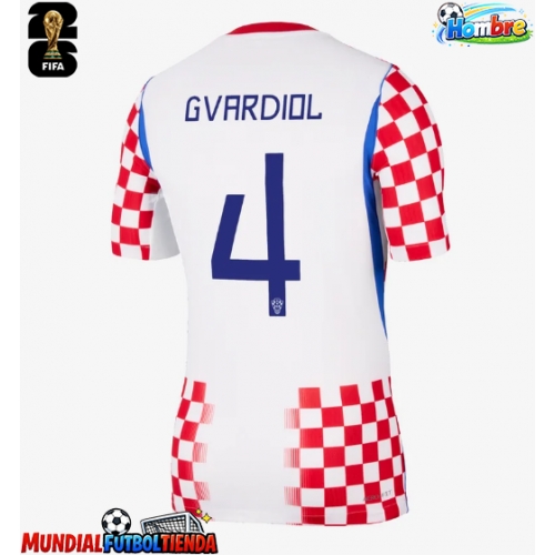 Camiseta Croacia Josko Gvardiol #4 Primera Equipación Replica Mundial 2026 mangas cortas